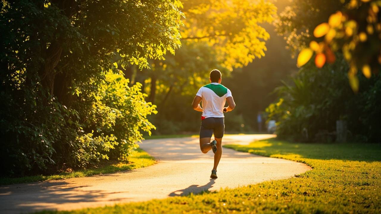Hombre corriendo en un parque